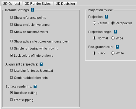 3D general settings