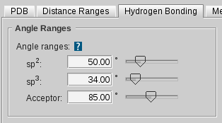 Chemical feature hydrogen bond settings
